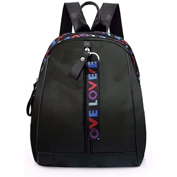 Ryggsekker for kvinner, tyverisikker, vanntett nylon, små ryggsekker, svarte skolesekker, uformell crossbody-veske for kvinner, håndveske