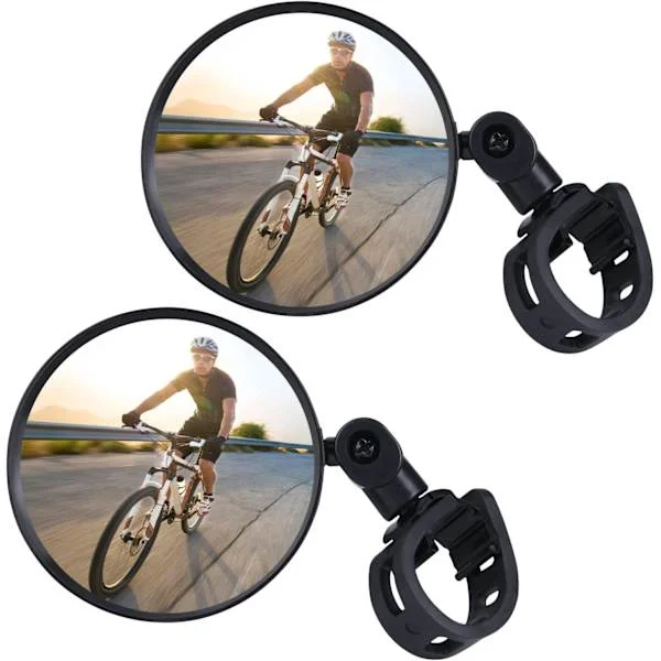 Pyörän peilit, 2 kpl säädettävät 360° kiertävät laajakulmaiset pyörän peilit, HD-nylonhartsipyörän peilit 15-35 mm ohjaustangolle