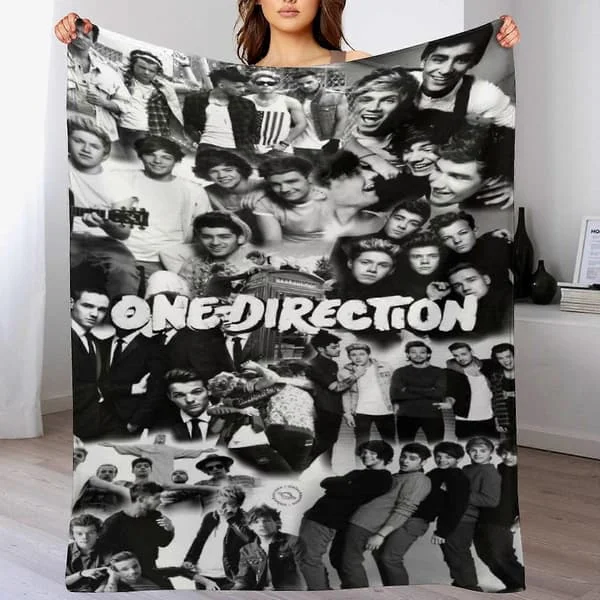 1D One Direction Lasten aikuisten peitto fleece erittäin pehmeät peitot kaikkiin vuodenaikoihin kevyt heitto toimistoon kotiin sohvalle sänkyyn W32