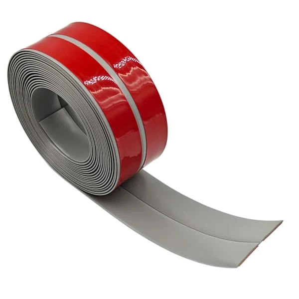 Selvklebende fleksibel gulvlist, avslutningslist, 3m 20x20 mm, PVC-tetningstape, dekorativ vanntett fleksibel stripe, anti-mugg, grå