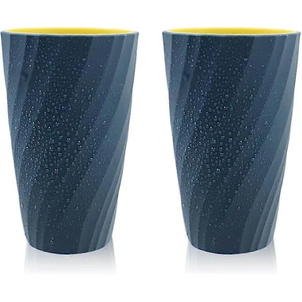 2-pack Okrossbar Tandborstmugg Badrumsmugg, Mjuk och Hållbar, Badrumsmugg Tandborstmugg Tandborsthållare (Mörkblå)
