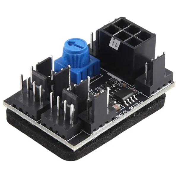 3-pinners 4-pinners PWM-vifteadapter PC-viftehub Kjøling 8-veis splitter 12V hastighetsregulator med 6-pinners strømport