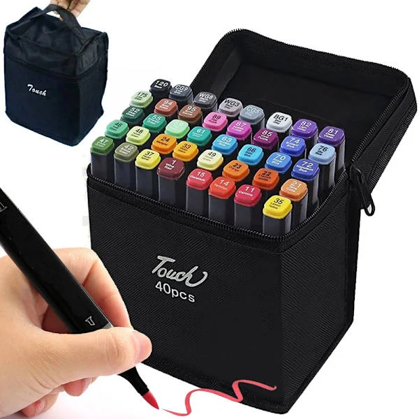 Double-Sided Alcohol-Based Ink Markers – 40-Pack