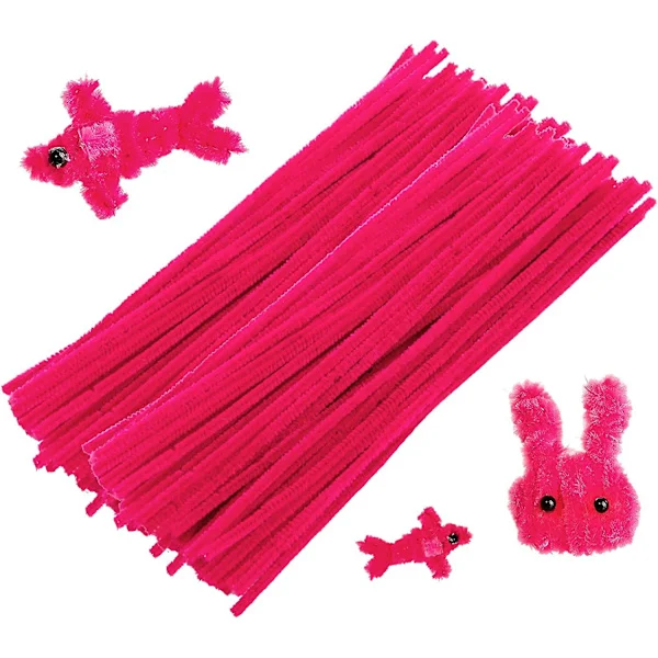 150 st magenta piprensare för hantverk, piprensare chenille-stjälkar, för piprensare hantverksmaterial DIY konst & hantverk dekoration (6 mm x 12 tum)