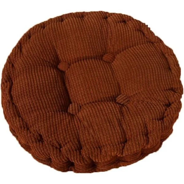 Bekväm rund stolsdyna för hem, kök, trädgård, matsal, kontor, 40 x 40 cm (mörkblå) 40*40 cm Brun