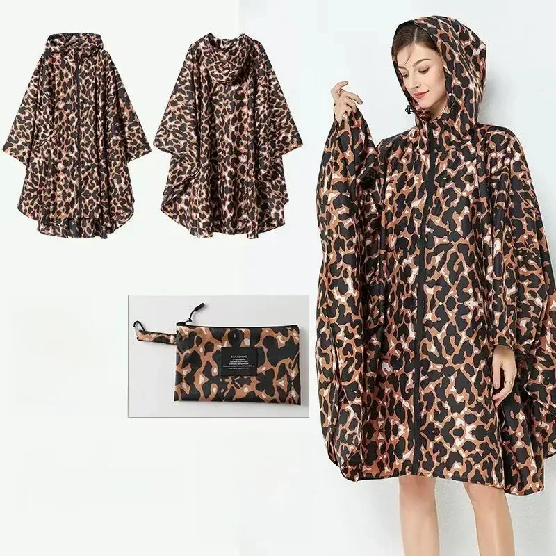 AliExpress - Mode grande taille femmes léopard imperméable léger manteau de pluie Poncho dames imperméable cape imperméables adultes coupe-vent 