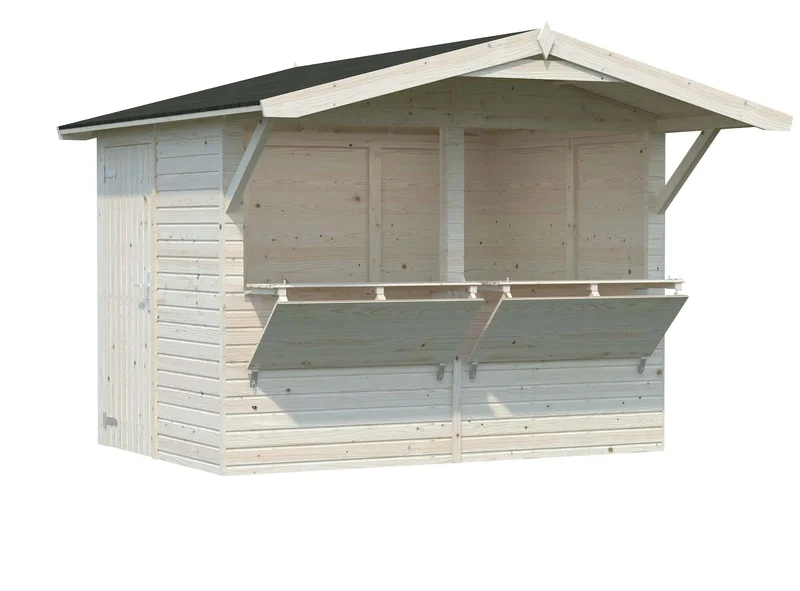 Palmako Stella Kiosk 5,2 m²/inv. 5 m², utan golv, impr. natur, Stugor & förråd