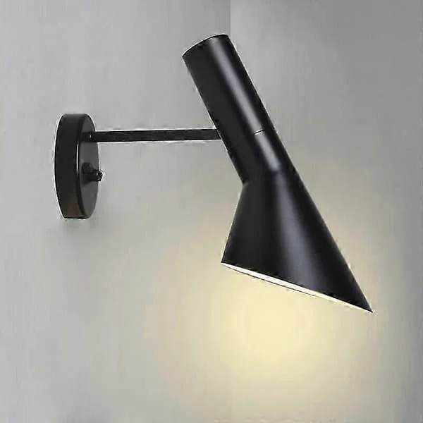 【2F】Nordisk Modern Vägglampa med Strömbrytare Läslampa Snygg Design Justerbar Svart E27 för Sovrum Vardagsrum - I Lager