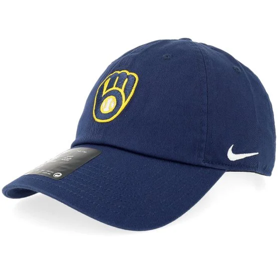 Nike MLB - MLB Blå unconstructed Caps - Milwaukee Brewers Club Navy Dad Cap @ Hatstore