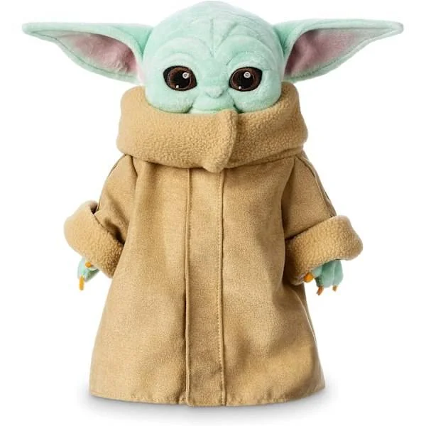 Offisiell myk plysjleke, Star Wars The Mandalorian, Baby Yoda, 25 cm/9 tommer, kosete leke med klassisk kappe