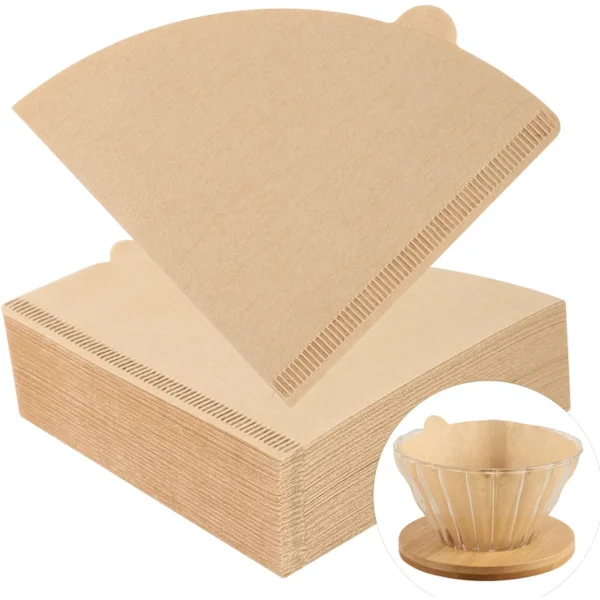 Filter Paper 140 pcs Unbleached Compatible with Size 02 Filter Paper Compatible with Drip Coffee Makers