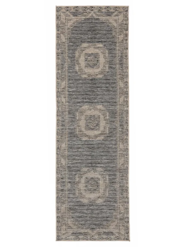 Safi Lavable 80X250 Pequeño Gris Oscuro/Beige Pasillo Alfombra