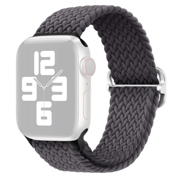 Apple Watch Series 9 8 7 41mm / 6 5 4 SE (2022) SE (2023) SE 40mm / 3 2 1 38mm Watch band Braided Nylon Strap - Space Grey