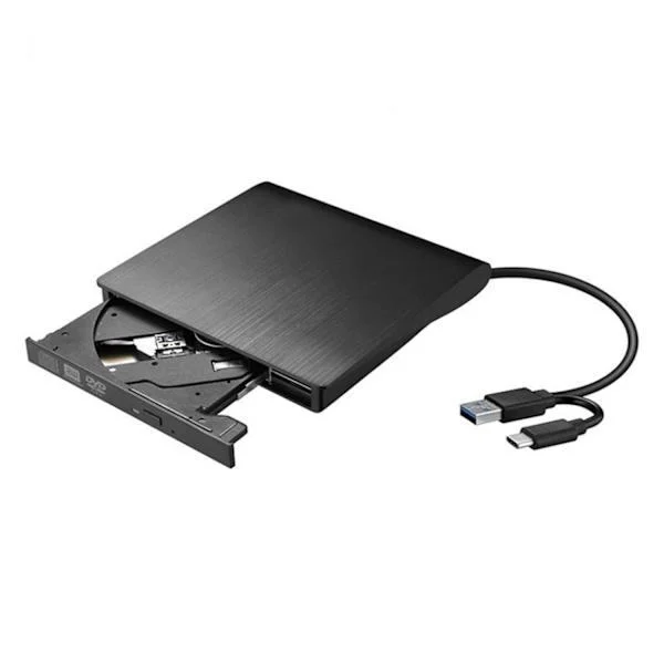 Ulkoinen DVD-asema USB 3.0 kannettava CD DVD RW -asema poltin optinen soitin yhteensopiva Windows 10 kannettavan tietokoneen kanssa (musta)