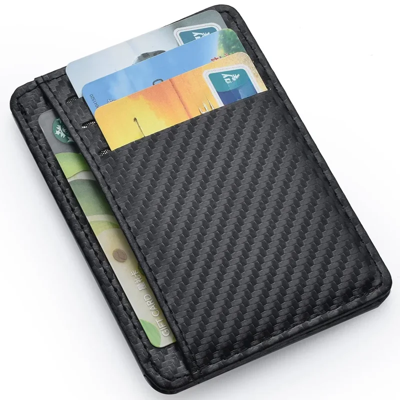 AliExpress - Portefeuilles de poche avant minimalistes minces pour hommes, porte-carte de crédit, portefeuilles portables en cuir