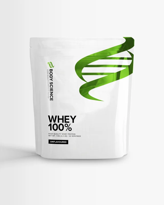 Proteiinijauhe Whey 100% - 1 kg - Maustamaton - Body Science - Heraproteiini, Proteiini