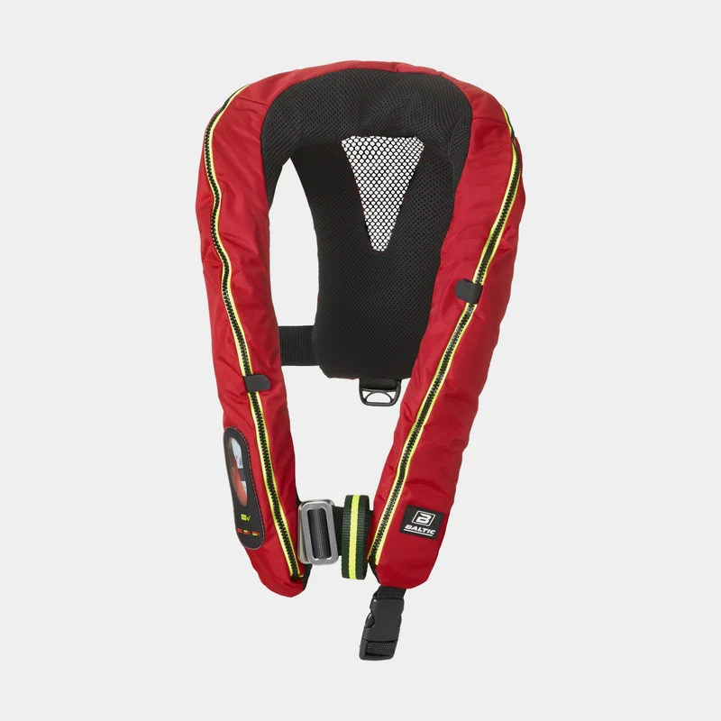 Oppustelig redningsvest Baltic Legend 165N Sele, automatisk, rød + kulsyrepatron 33 gram, 40 - 120 kg