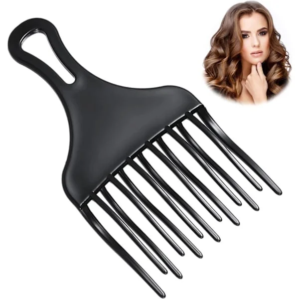 5 stk. Afro Pick Kam, Plastik Bredtandet Afro Kam, Krøllet Hår Kam