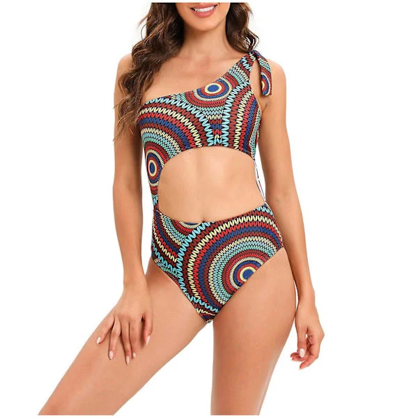 Baddräkt Dam Baddräkt Print Minimalistisk Sling Sling Dam Jumpsuit Baddräkt Dam Bikini Baddräkter