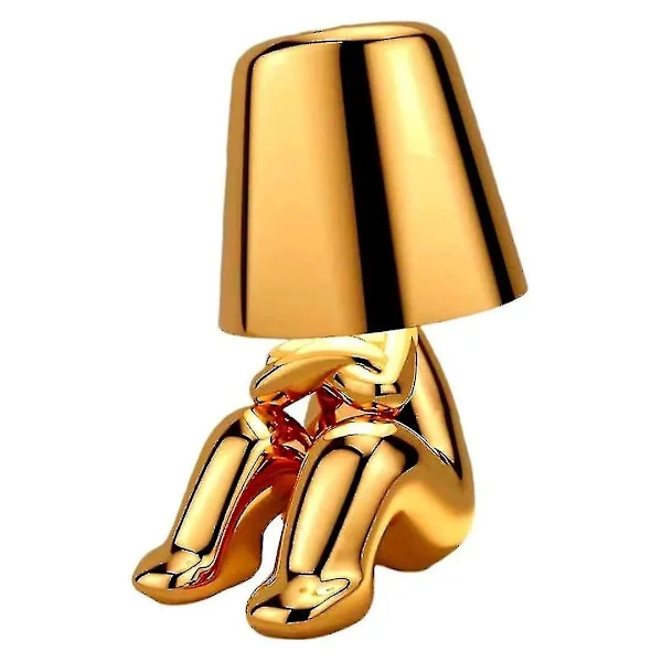 Sengelampe, Guld Tænker Lampe Bordlampe Trådløs-FX-