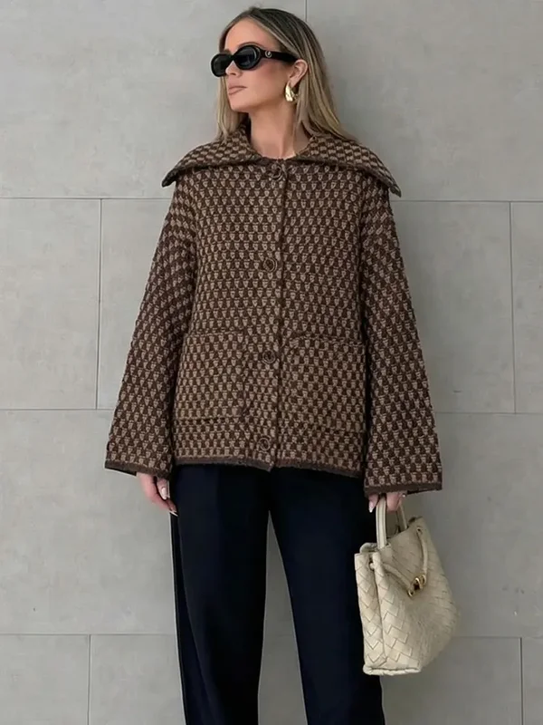 AliExpress - HH 2026 Frühlingsjacke für Damen, lockerer, lässiger Strickcardigan mit Revers, einreihig, Langarm-Pullovermantel, High-Street-Oberteil