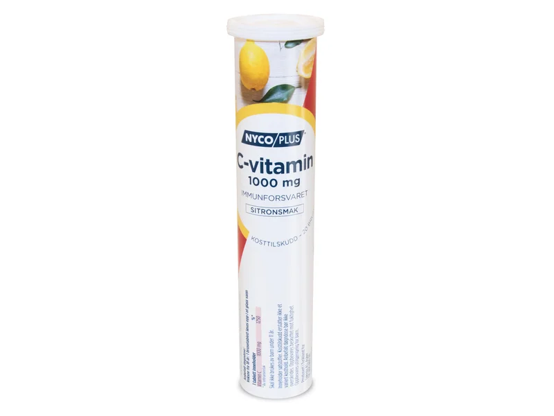 Nycoplus C-vitamin 1000 mg, Sitron, 20 brusetabletter