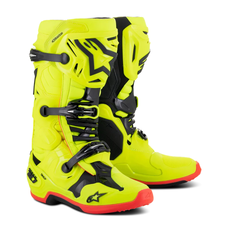 Crosslaarzen Alpinestars TECH 10 Geel Fluo/Zwart/Rood Fluo 48
