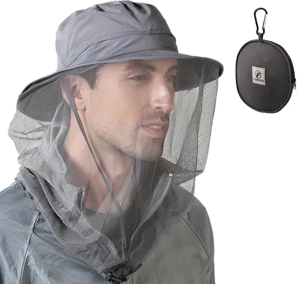 Myggnät Hatt Safari Hatt UPF 50+ Solskydd Boonie Hattar för Män med Nackskydd Fiske Vandring Hatt för Män/Kvinnor