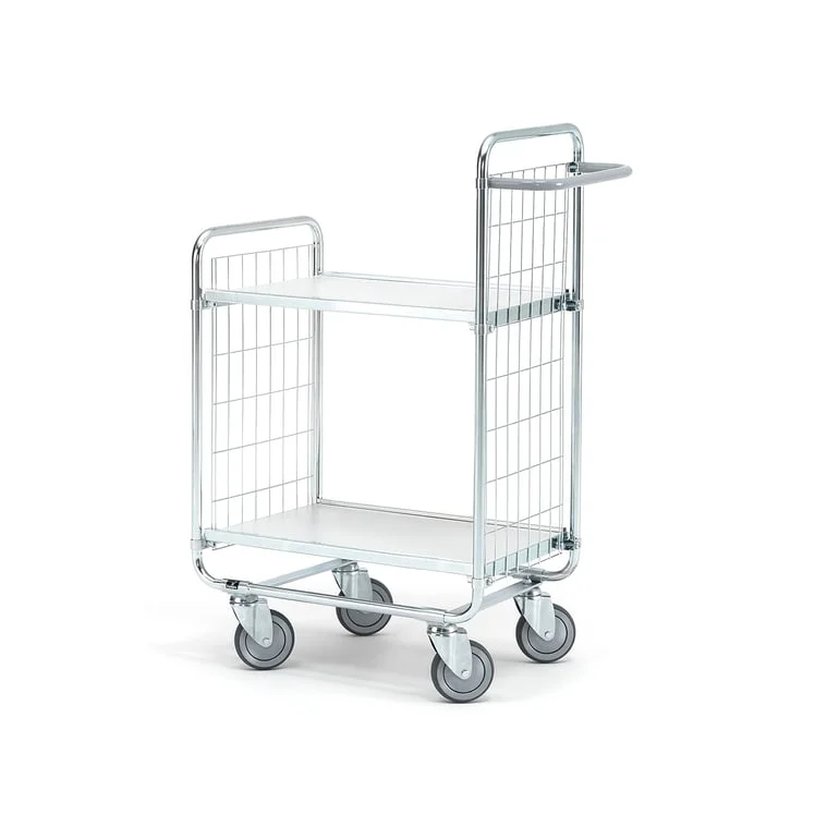 Shelf trolley CRAFT, 2 shelves, 200 kg load, 620x425x1100 mm