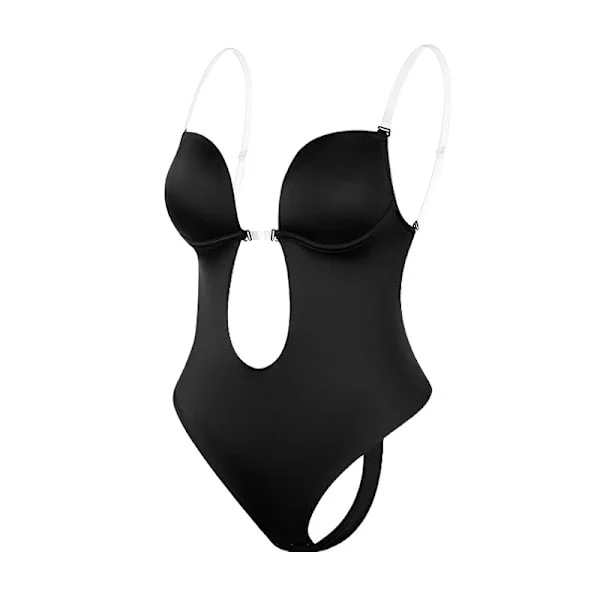 Rygglösa formande kläder för kvinnor Djup V-ringad Body Shaper för klänning med låg rygg Svart