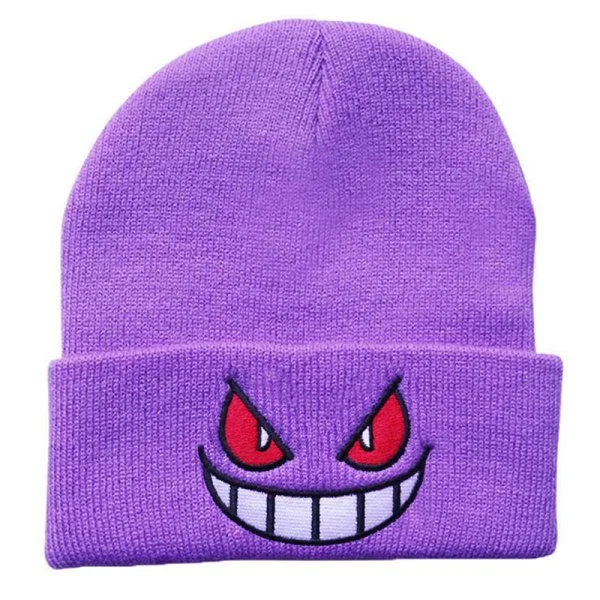 CDQ Mössa Stickad cap Varm Slouchy Gengar Winter Cuff Thermal Purple