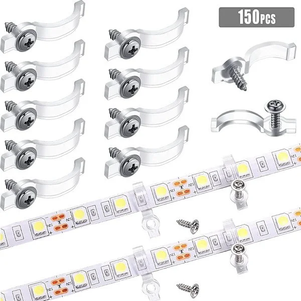 LED-listklämma med skruvar, vattentät enkelsidig LED-listklämma, kompatibel med 10 mm breda LED-lister, klämma för LED-lister för sovrumsbelysning