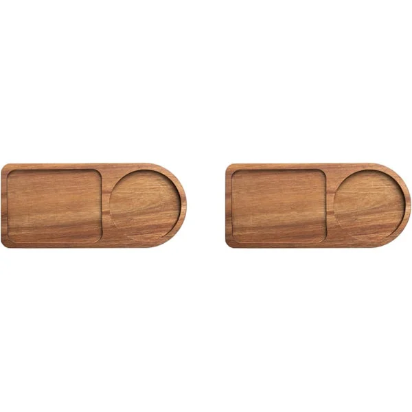 Guihydur 2 x Coffee Set, Wood, Tray for Serving Food, Coffee, Tea Set, Table Decoration, Accessories C