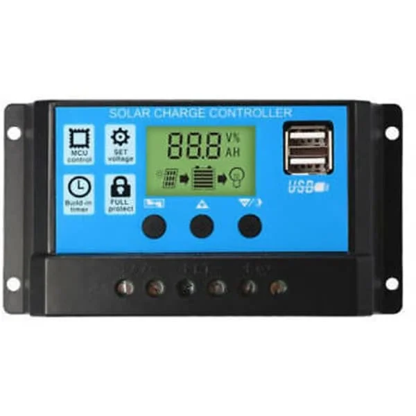30A 12/24V LCD Solcellsregulator Batteriregulatorstyrenhet Dubbel USB