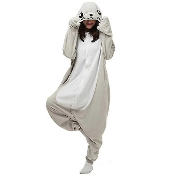 Gråsäl djur tecknad jumpsuit pyjamas herr och dam hemmakläder - WELLNGS M