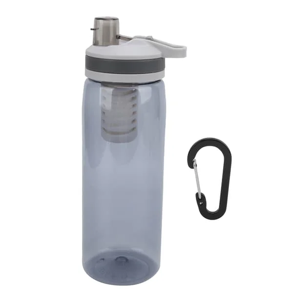 770ml Portable Filtered Water Bottle Outdoor Water Purifier for Camping Hiking Emergency Grey