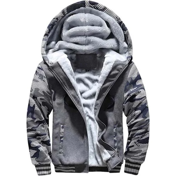 Herregenser Termisk Sherpafôret Genser Jakker Vinter Trening Fleece Hettegenser Full Glidelås Ull Varme Tykke Jakker Yttertøy 63 mørkegrå S 63dark 