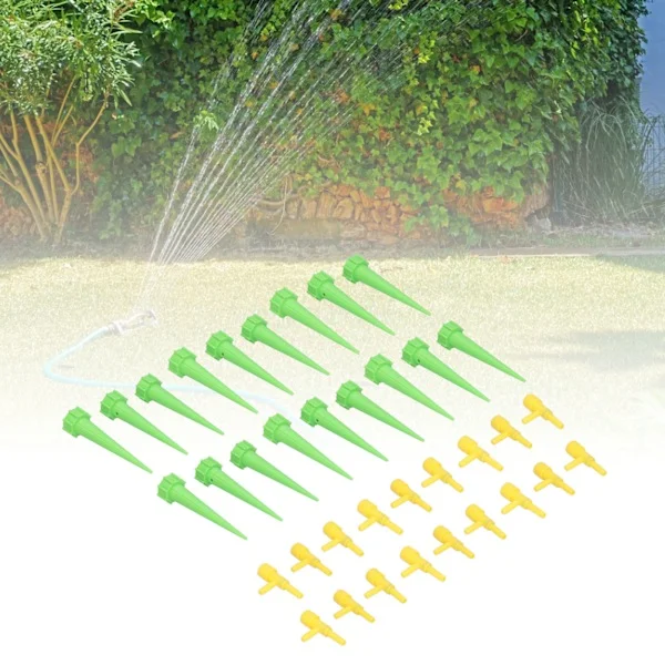 18 Pcs Self-Watering Spikes Automatic Plant Watering Devices with Control Valve Switch Green