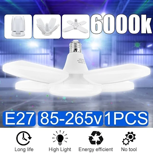 LED garasjelys - ABS-plast, vanntett, sammenleggbar - for trening