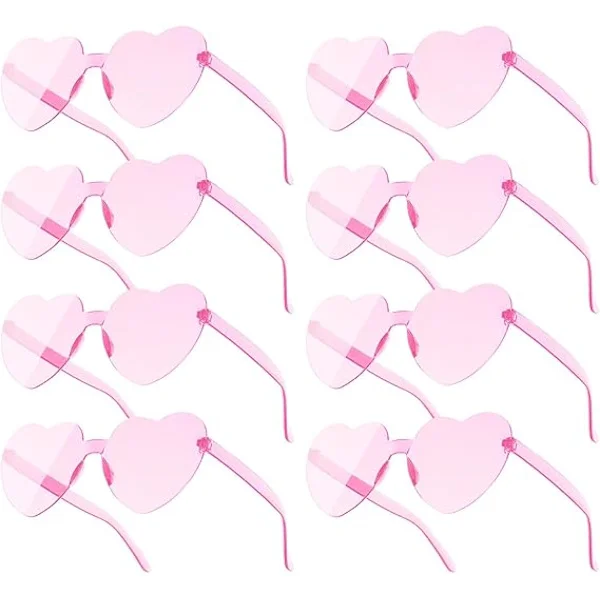 Heart Shaped Party Glasses 10-pack, Love Heart | Retro Round Rave Funky Sunglasses, Multipack Glasses for Party Festival Accessories