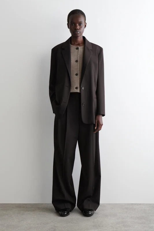 COS Boiled Merino Wool Waistcoat in Brown - Women