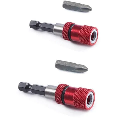 2 st magnetisk bitshållare med justerbart skruvstopp 1/4 " sexkantsskaft gipsskruvmejselbit för gipsskivor med PH2 skruvmejselbits [DB]