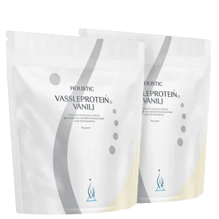 2 x Holistic Vassleprotein 750 g Vanilj