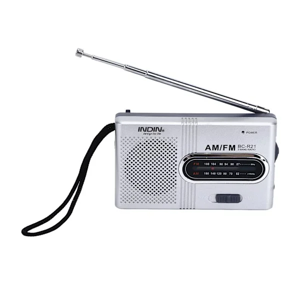 Bärbar Fickradio Mini Radio AM FM Kompakt Radio Batteridriven
