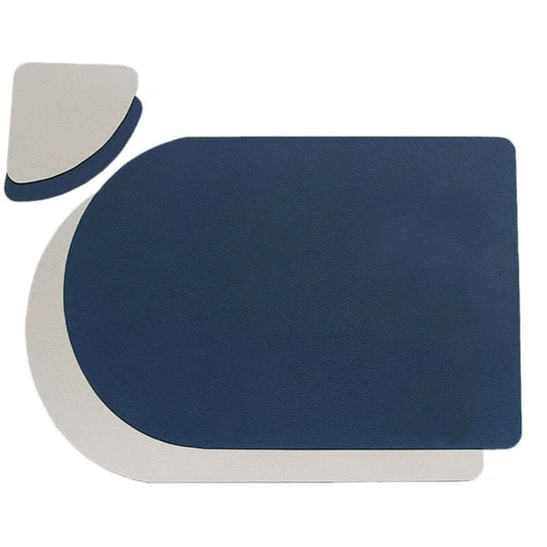 Washed Leather Placemats, 4 Placemats and 4 Coasters for Kitchen Restaurant Table Decorations/Wedding/Christmas Dinners
