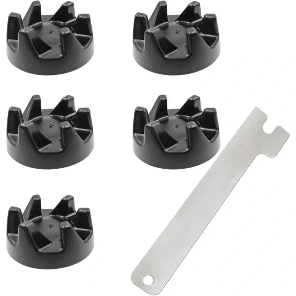 6-pack mixerkoppling ersättningssats gummi och aluminium för KitchenAid KSB3 KSB5 5KSB52 Svart