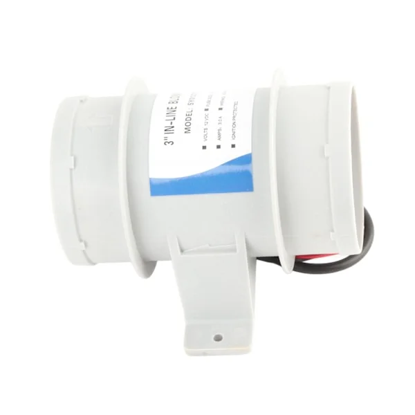 3 tum 12V Tyst Inline Fläkt Inline Marinläns Luftfläkt för Yachter Båtar Luftcirkulation