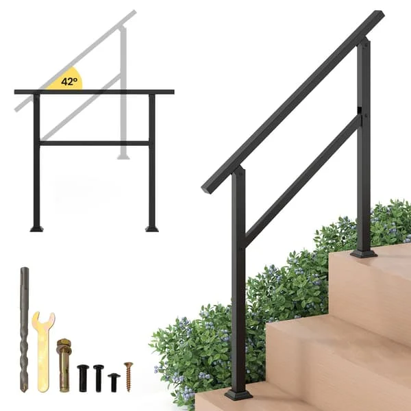 【HT】Justerbart utomhus trappräcke, 104 cm, metall