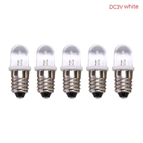 5st E10 LED-lampa DC 3V 4,5V Instrument Glödlampa Indikatorlampa Fla