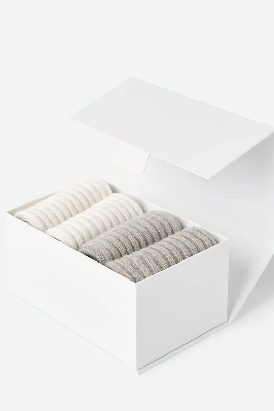 Soft Goat - Cashmere Socks - Cashmere set - One Size - Greige & Feather White